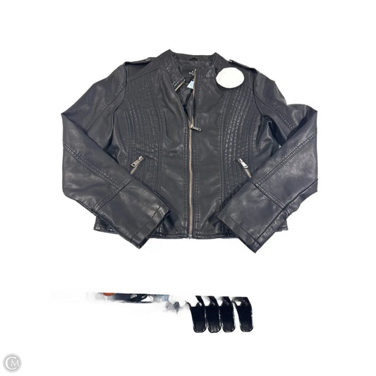 Jacket Leather By Cme In Black, Size: S