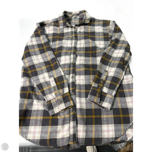 Top Long Sleeve By Aerie In Plaid Pattern, Size: M