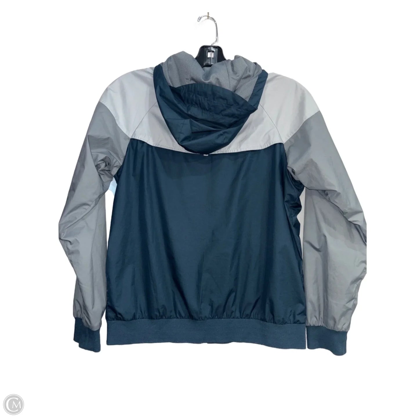 Athletic Jacket By Nike In Blue & Grey, Size: Xl