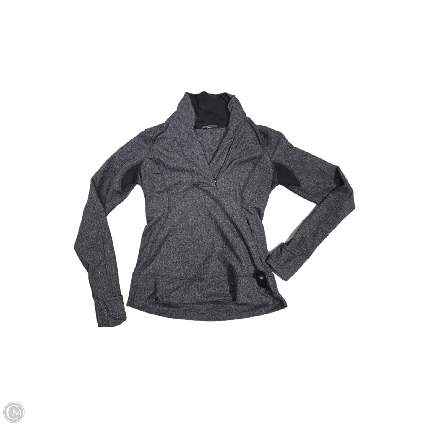 Athletic Top Long Sleeve Collar By Lululemon In Grey, Size: S