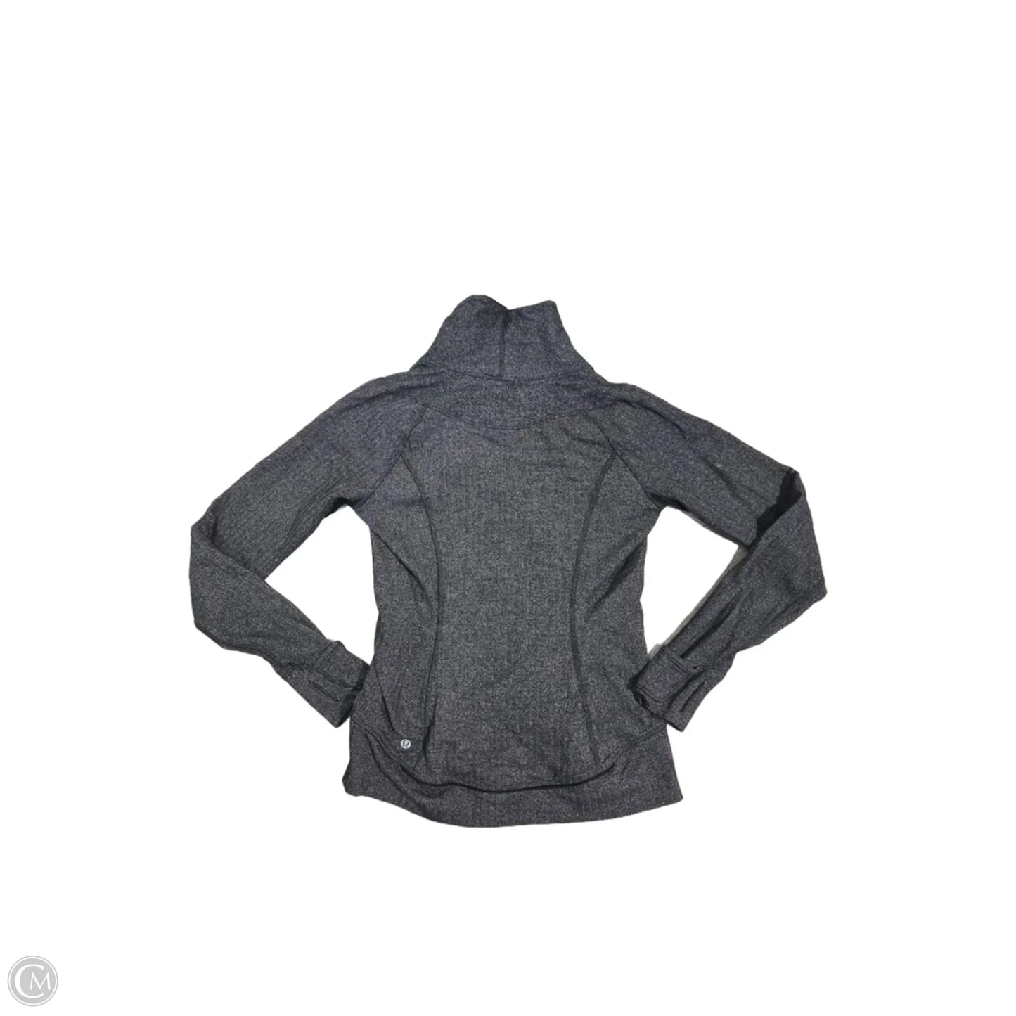 Athletic Top Long Sleeve Collar By Lululemon In Grey, Size: S