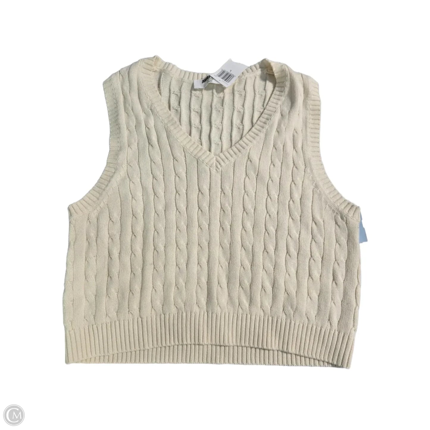 Vest Sweater By Double Zero In Cream, Size: L