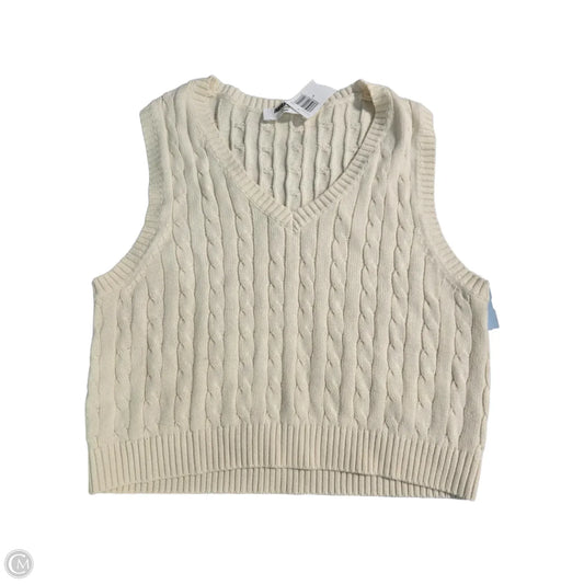 Vest Sweater By Double Zero In Cream, Size: L