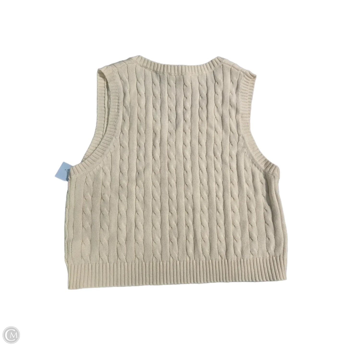 Vest Sweater By Double Zero In Cream, Size: L