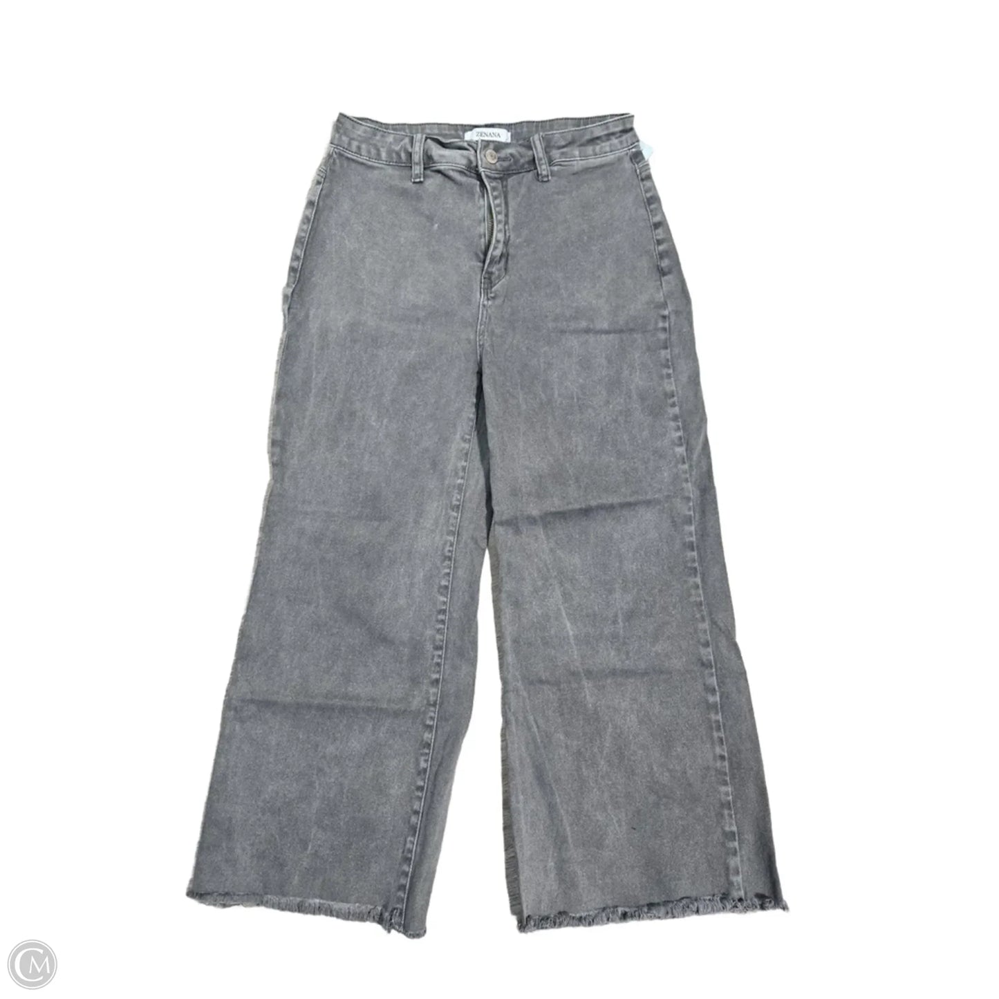 Jeans Wide Leg By Zenana In Grey Denim, Size: 8