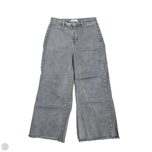 Jeans Wide Leg By Zenana In Grey Denim, Size: 8
