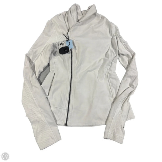 Athletic Top Long Sleeve Collar By Lululemon In White, Size: L