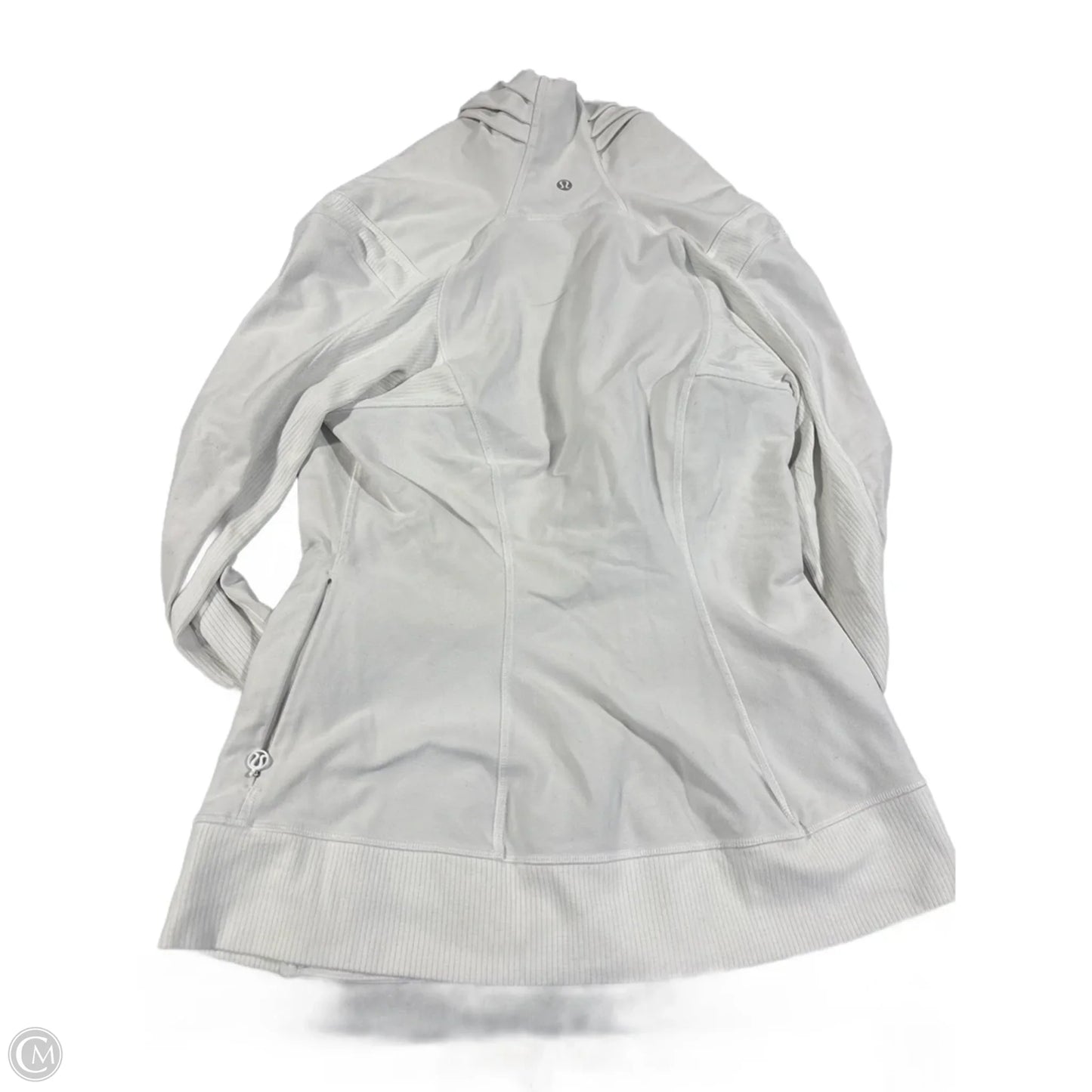 Athletic Top Long Sleeve Collar By Lululemon In White, Size: L