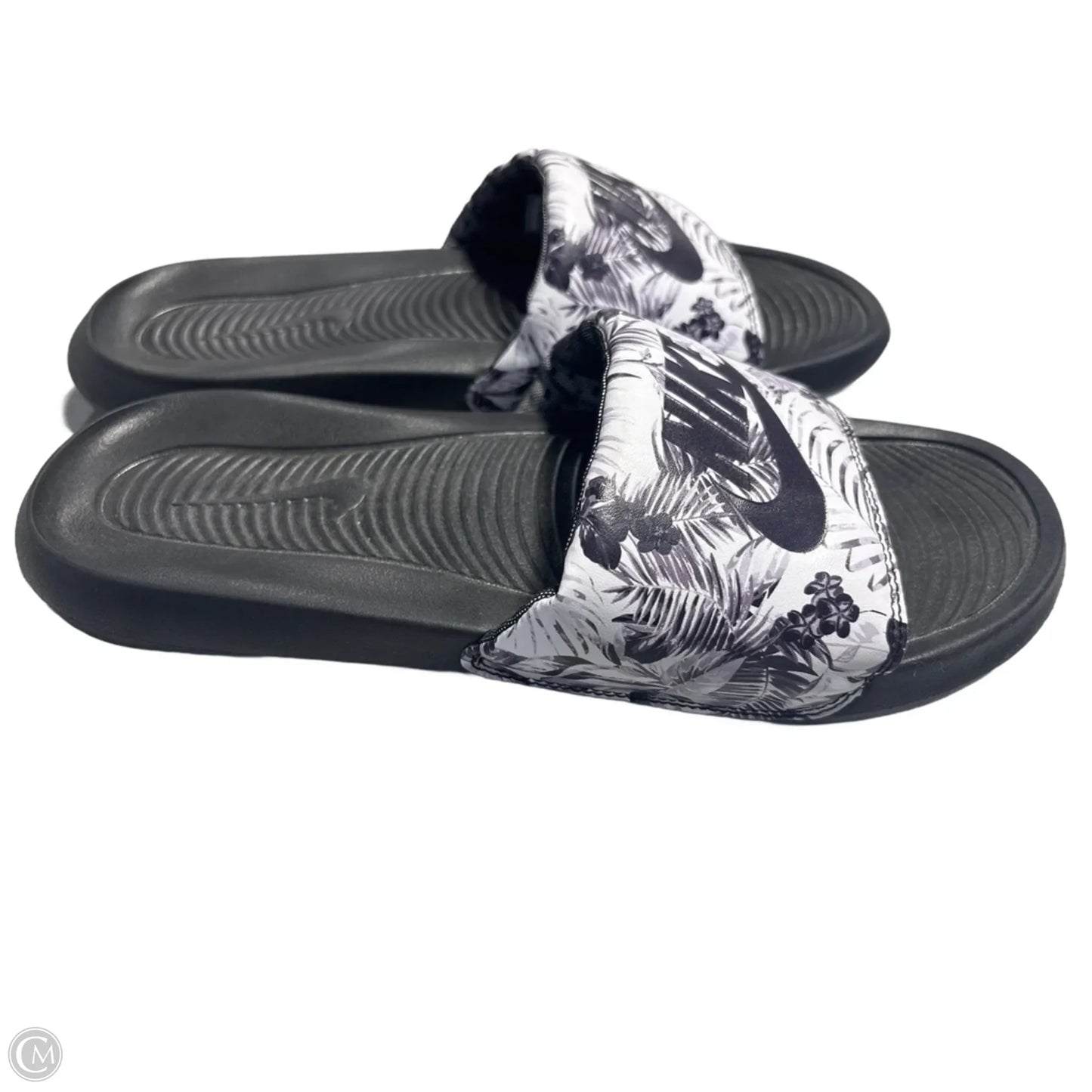Sandals Flip Flops By Nike In Black & White, Size: 10.5