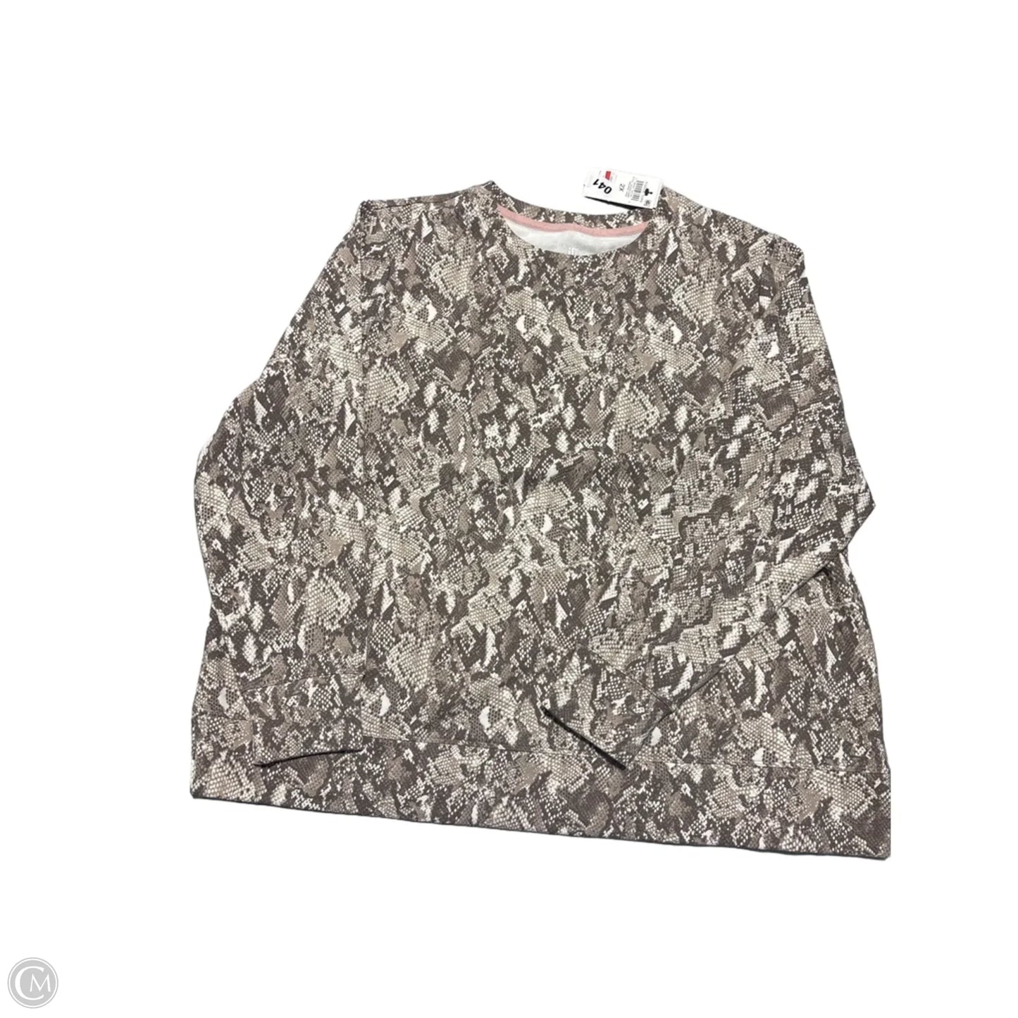 Top Long Sleeve By Ideology In Snakeskin Print, Size: 2x