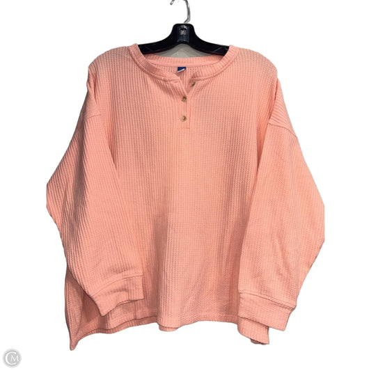 Top Long Sleeve By Old Navy In Peach, Size: Xxl