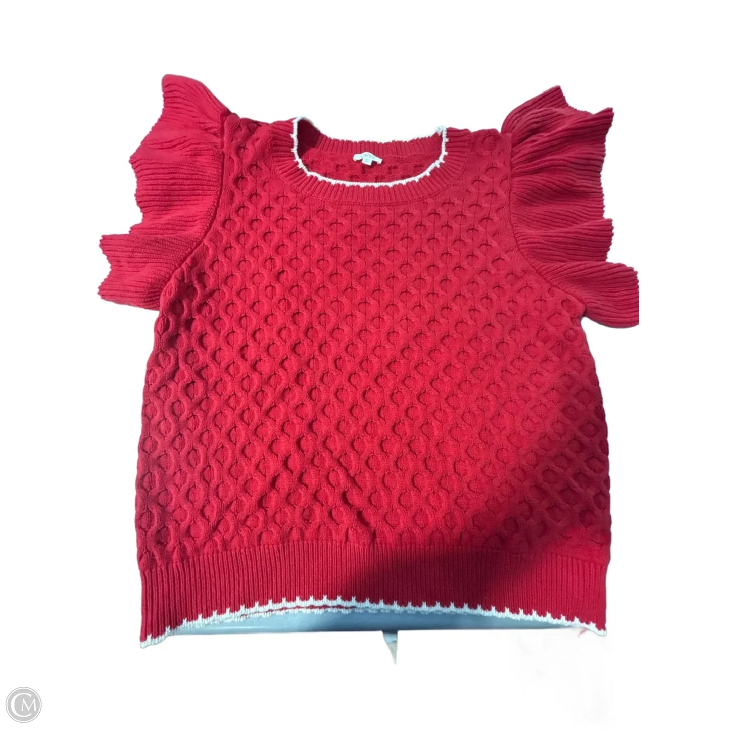 Sweater Short Sleeve By Cmc In Red, Size: Xxl