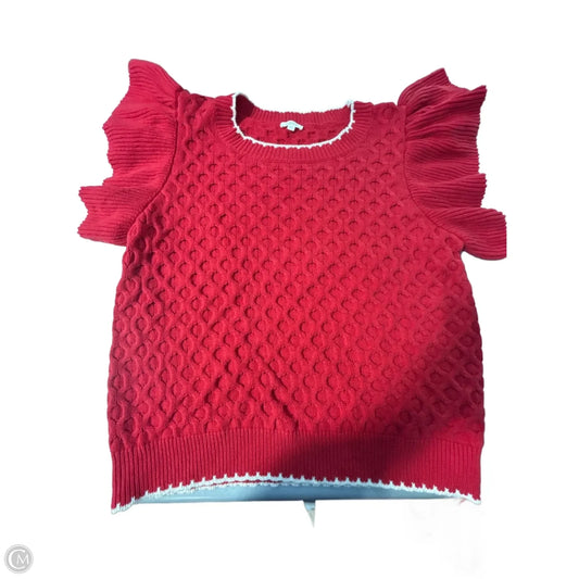 Sweater Short Sleeve By Cmc In Red, Size: Xxl