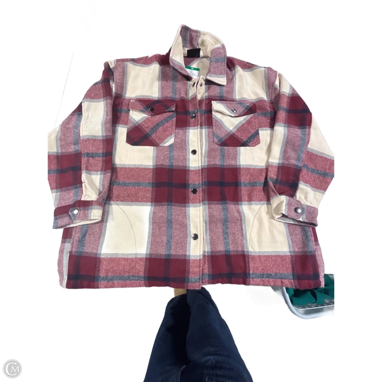 Jacket Shirt By Hfx In Plaid Pattern, Size: Xl
