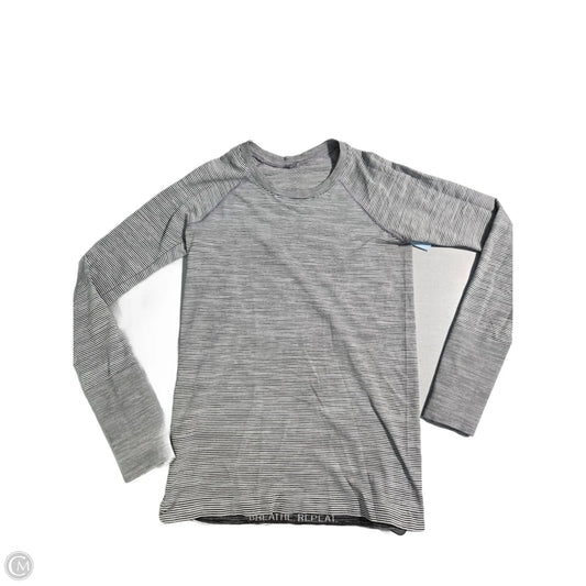 Athletic Top Long Sleeve Crewneck By Lululemon In Striped Pattern, Size: 8