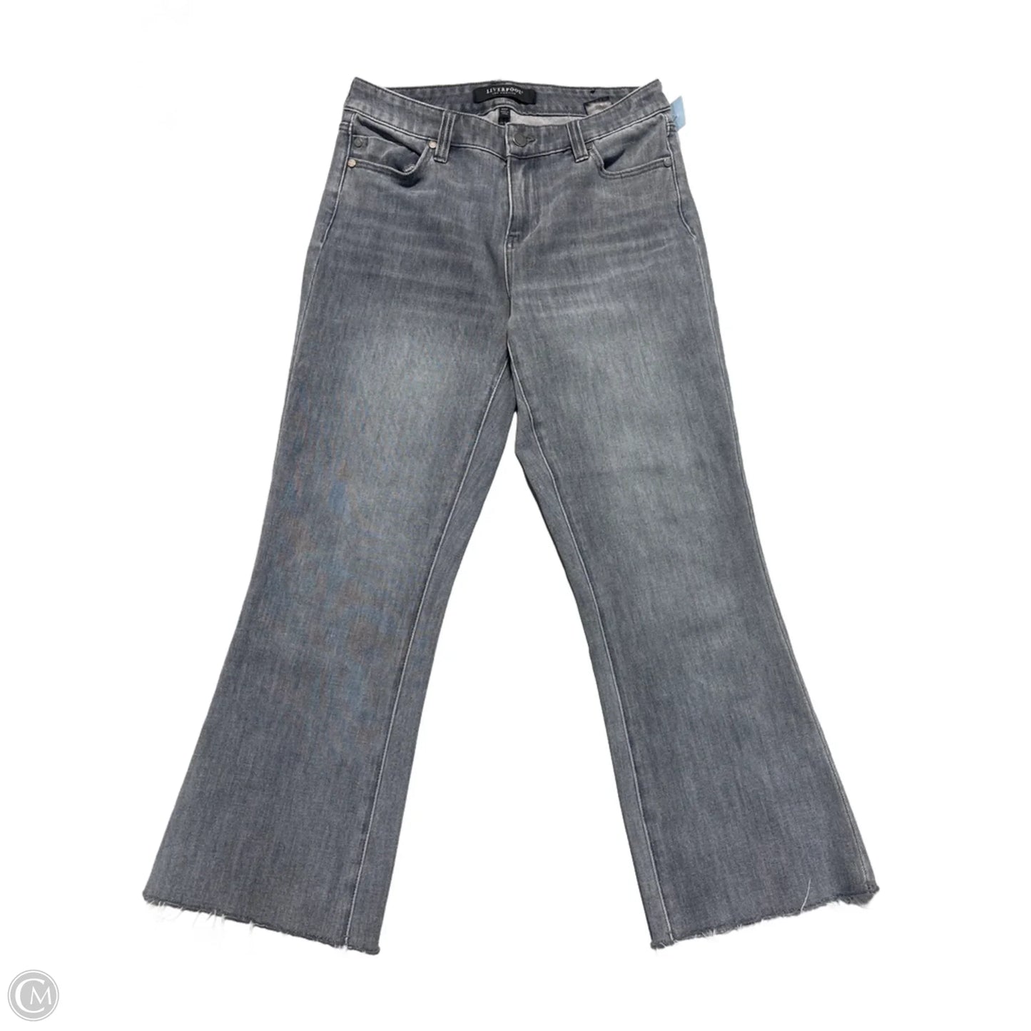 Jeans Cropped By Liverpool In Grey Denim, Size: 4