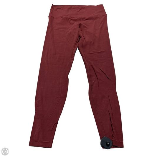Athletic Leggings By Lululemon In Maroon, Size: 12