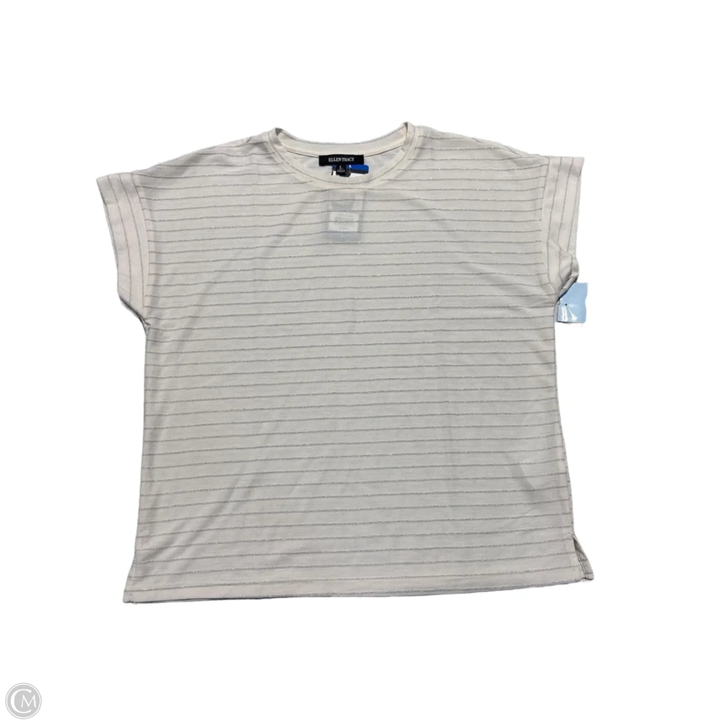 Top Sleeveless By Ellen Tracy In White, Size: L