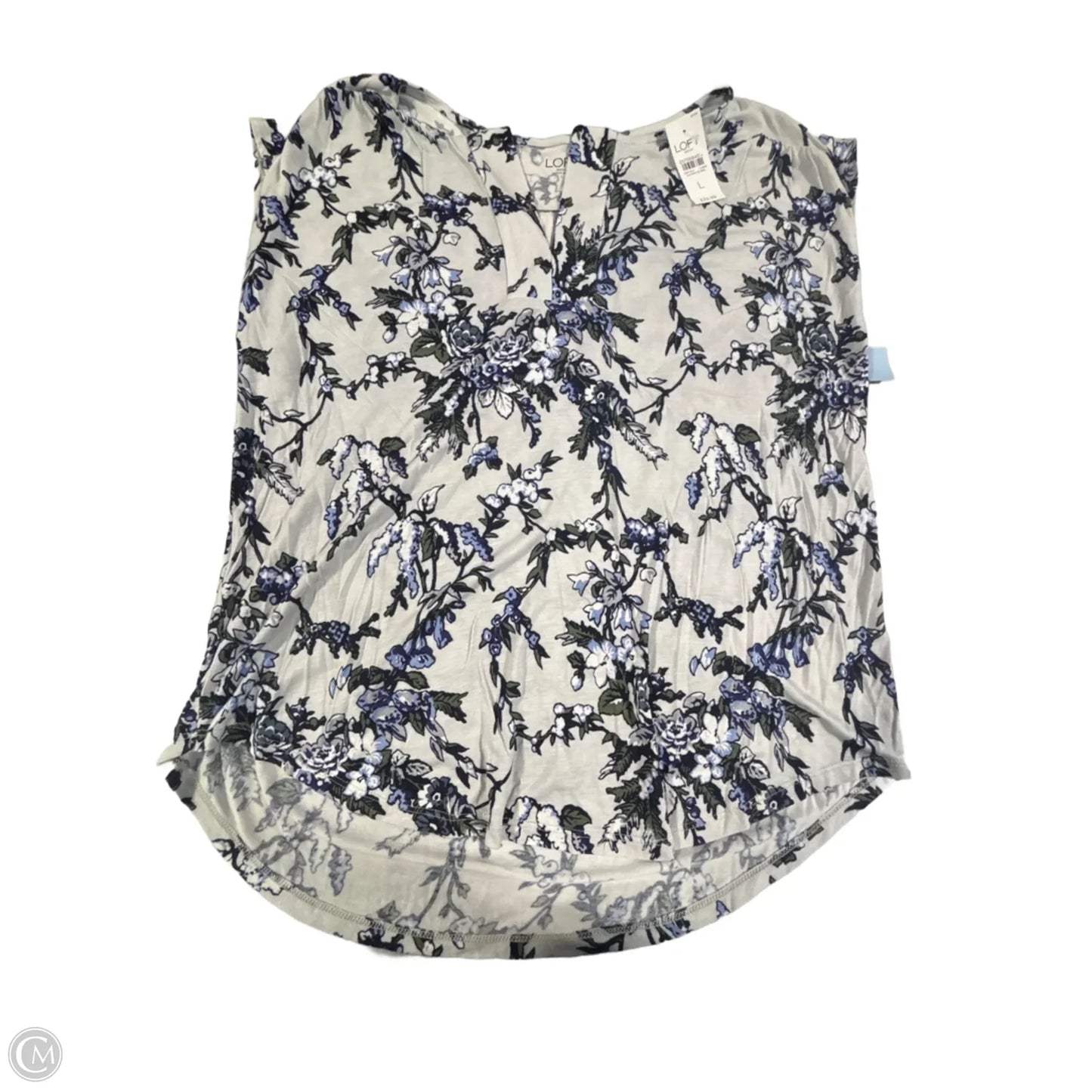 Top Short Sleeve By Loft In Floral Print, Size: L