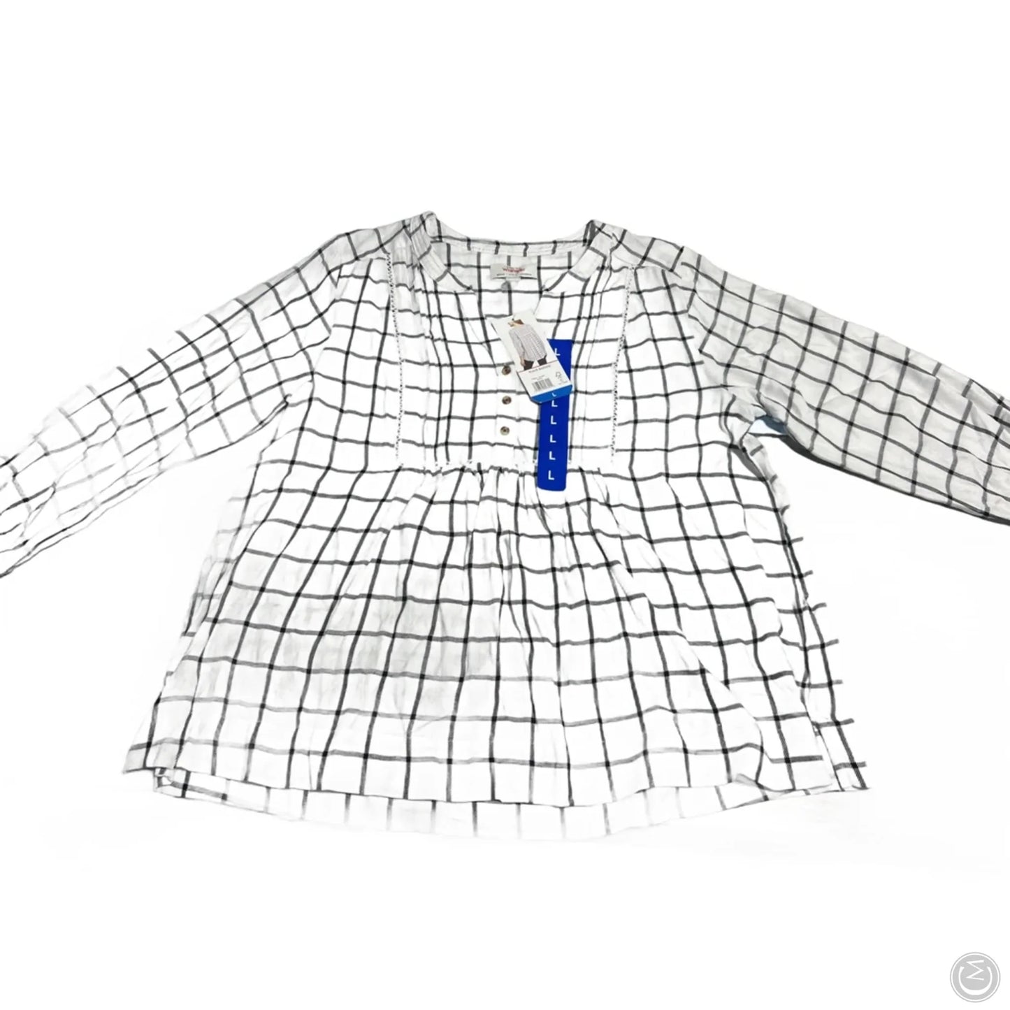 Top Long Sleeve By Wrangler In White, Size: L