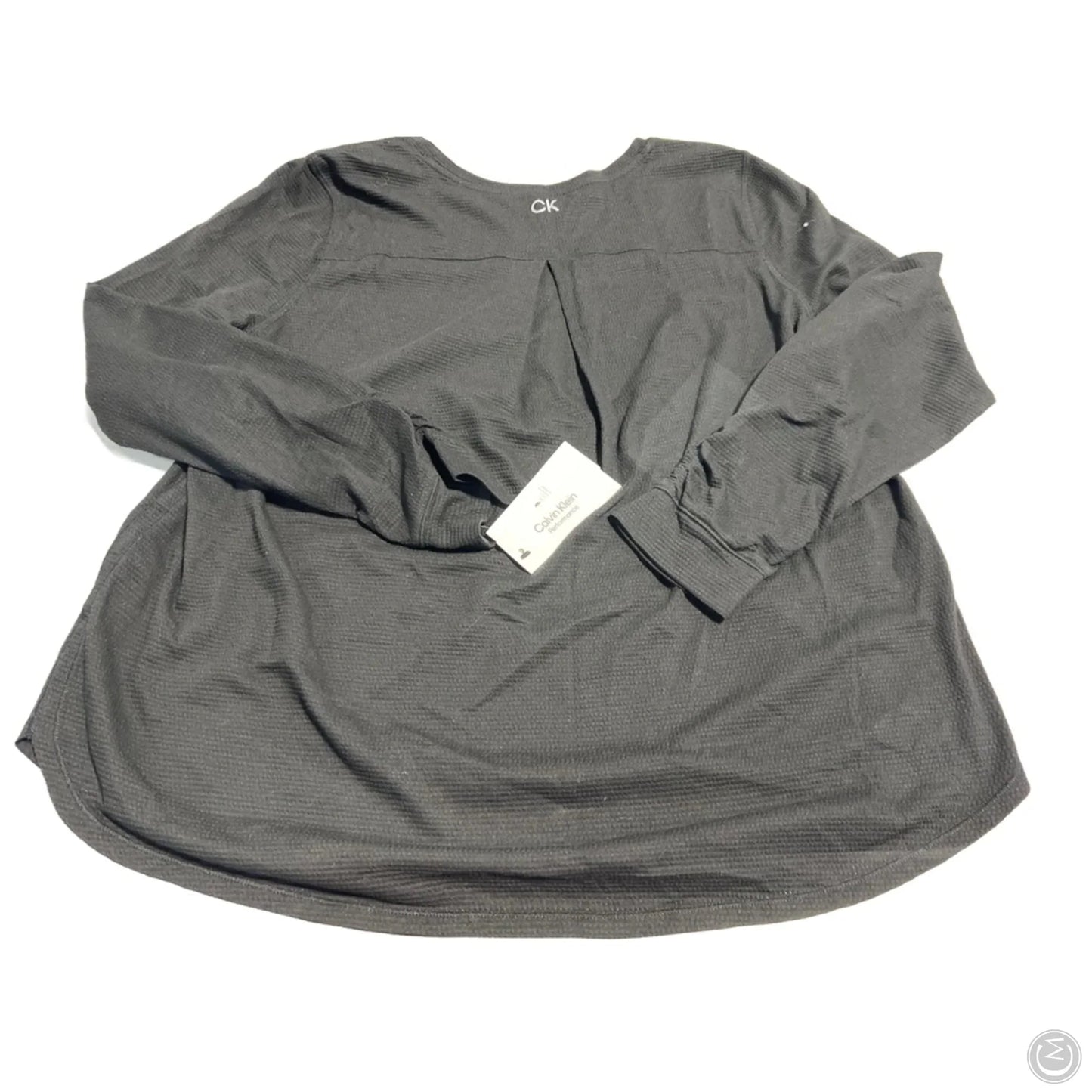 Top Long Sleeve By Calvin Klein In Black, Size: Xl