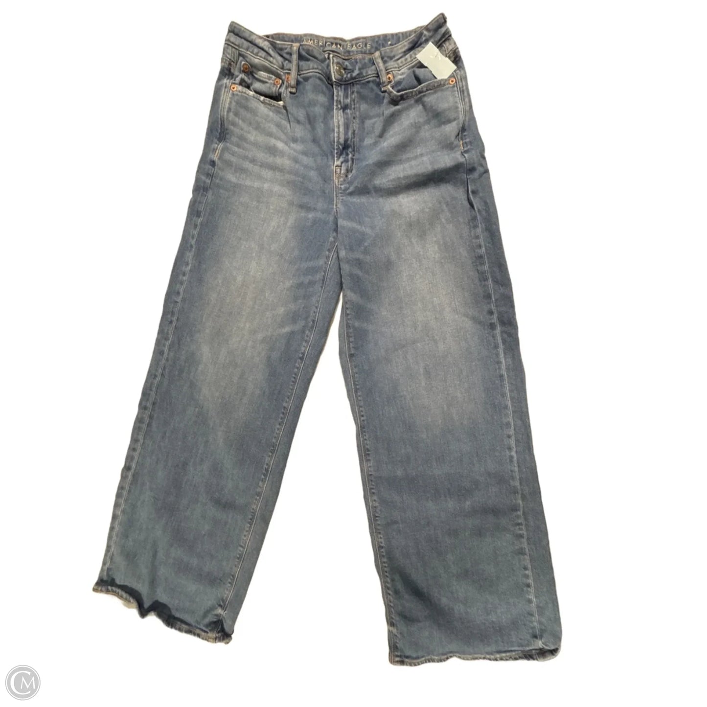 Jeans Wide Leg By American Eagle In Blue Denim, Size: 6l