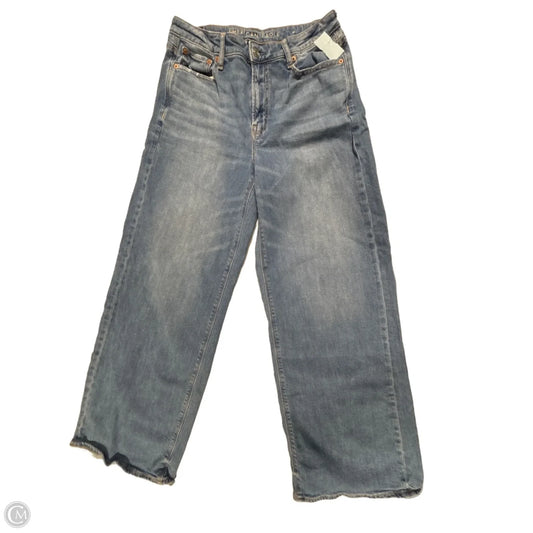 Jeans Wide Leg By American Eagle In Blue Denim, Size: 6l