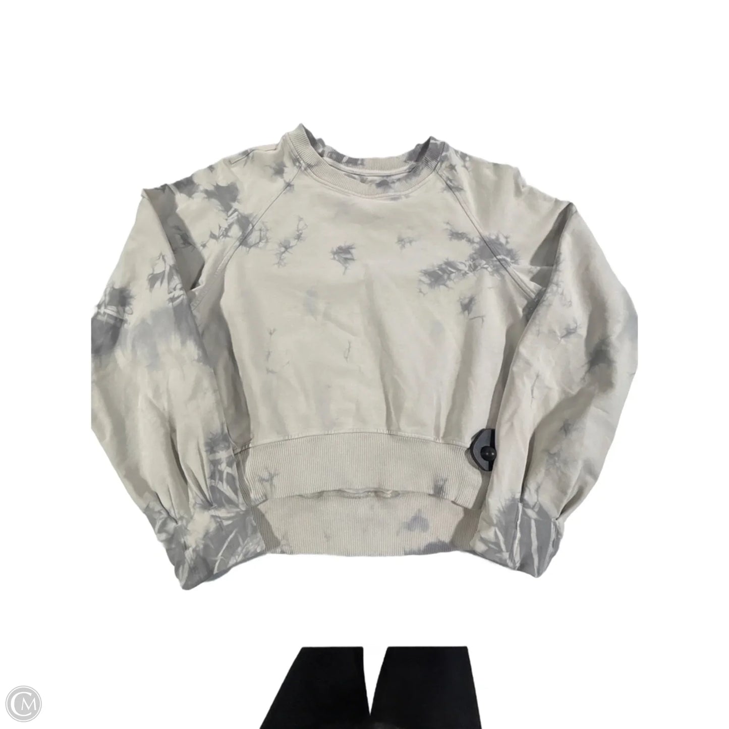 Athletic Top Long Sleeve Collar By Lululemon In Grey, Size: S