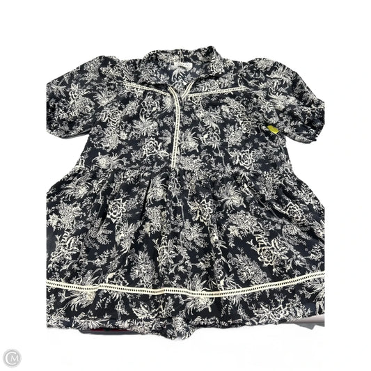 Top Short Sleeve By She + Sky In Floral Print, Size: Xl