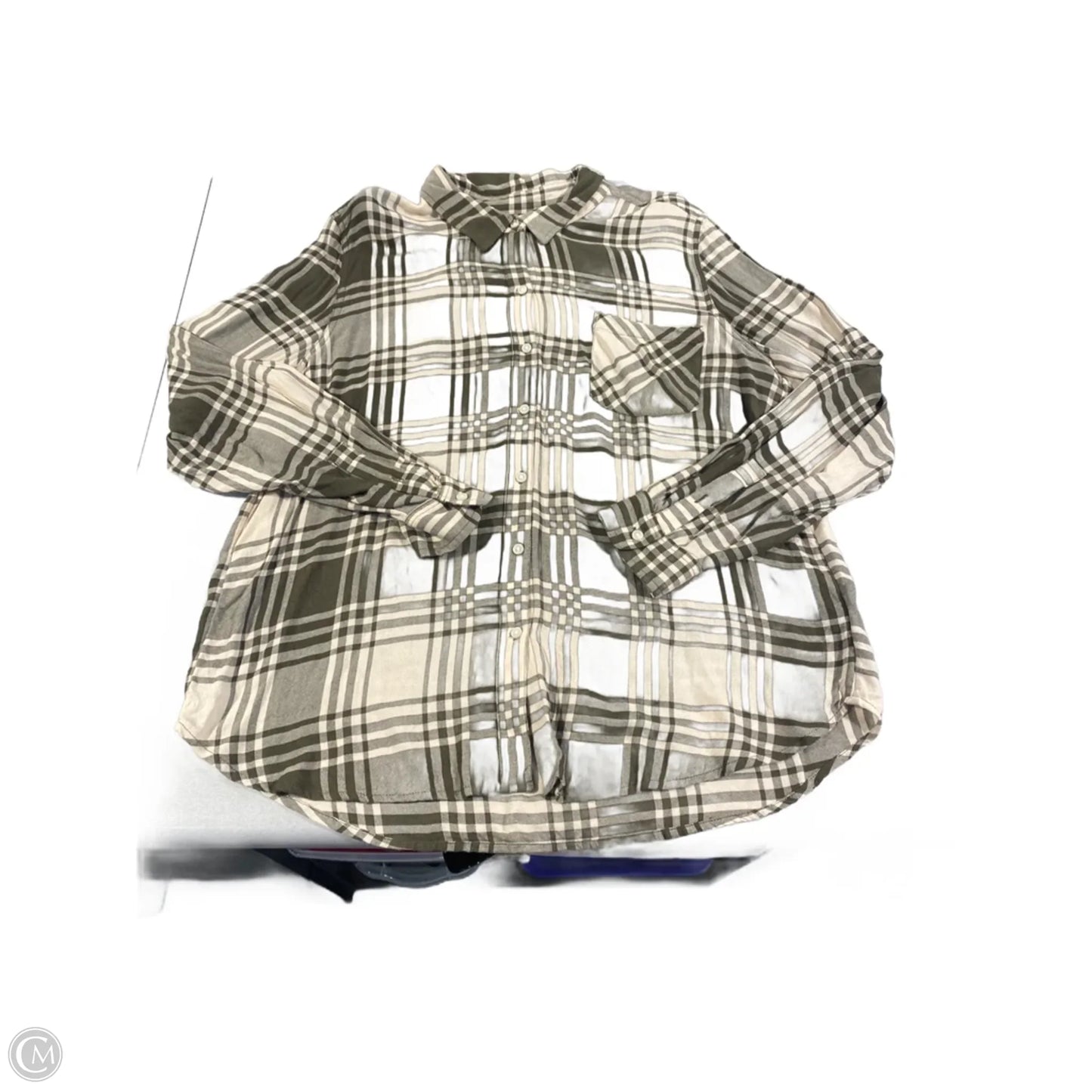 Top Long Sleeve By Lucky Brand In Plaid Pattern, Size: L