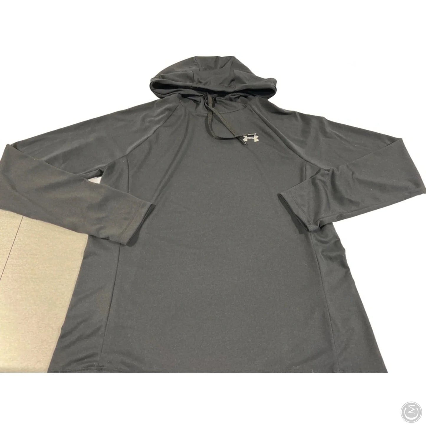 Athletic Top Long Sleeve Hoodie By Under Armour In Black, Size: M