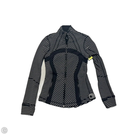 Athletic Jacket By Lululemon In Striped Pattern, Size: 6