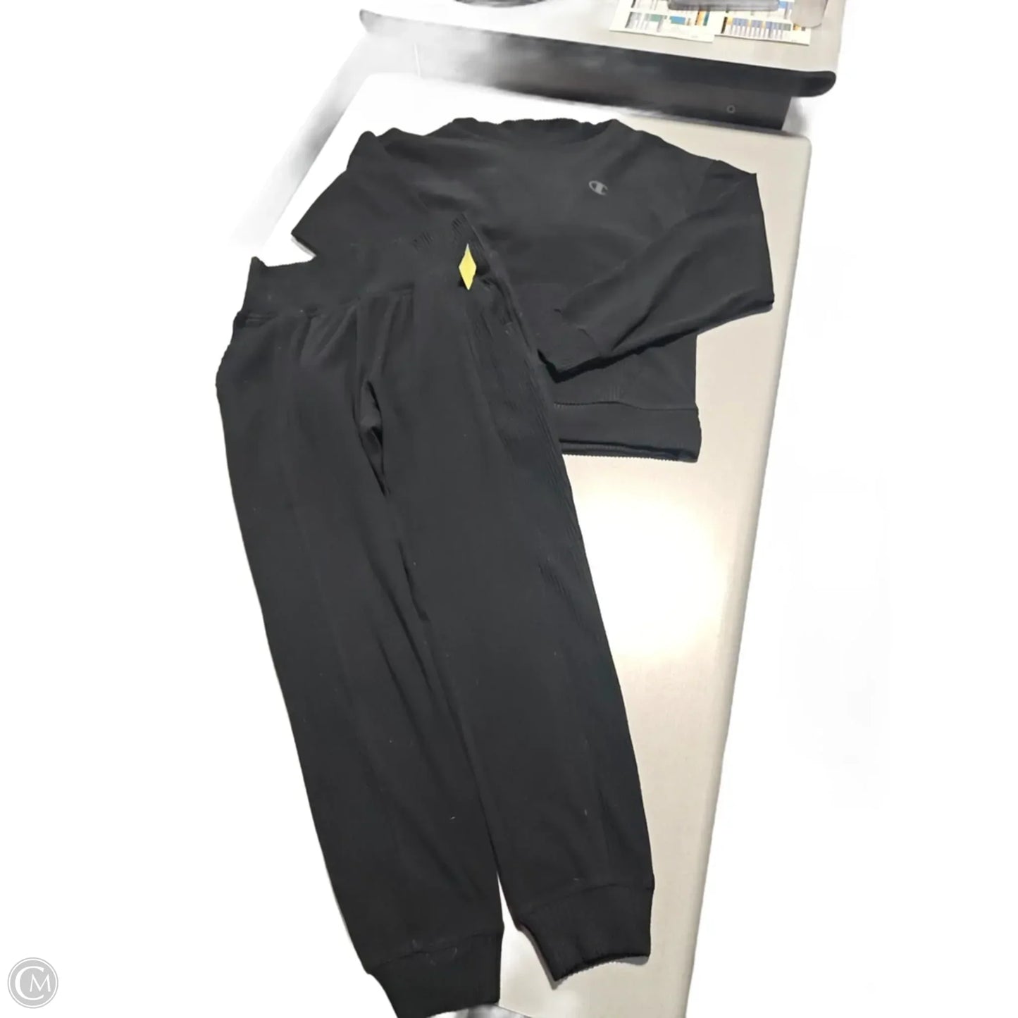 Top 2pc Long Sleeve By Champion In Black, Size: S