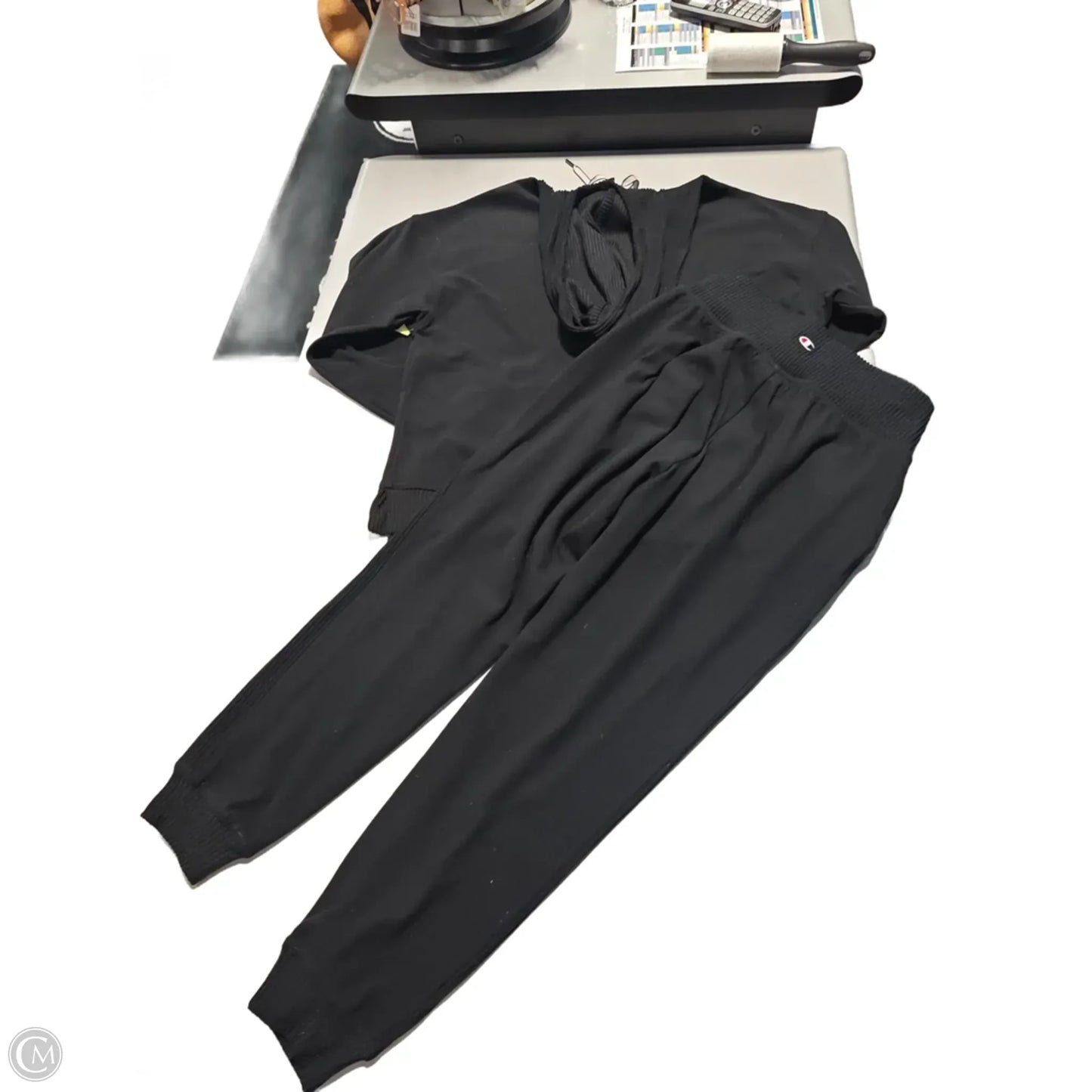 Top 2pc Long Sleeve By Champion In Black, Size: S