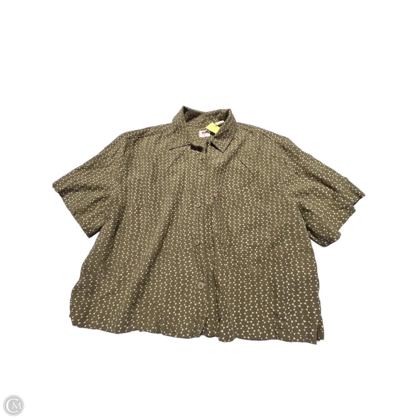 Top Short Sleeve By Levis In Green, Size: S