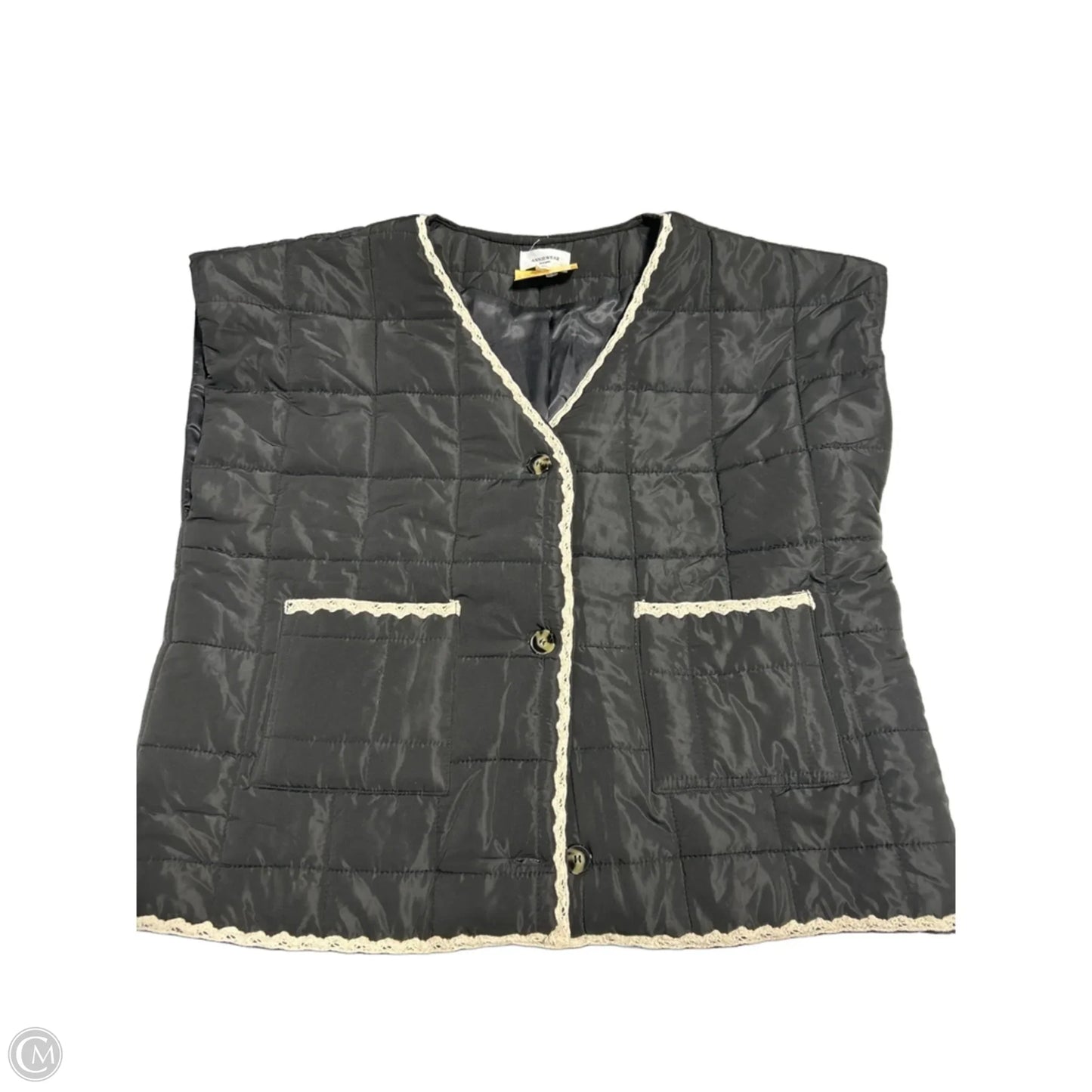 Vest Puffer & Quilted By Anniewear In Black, Size: Xl