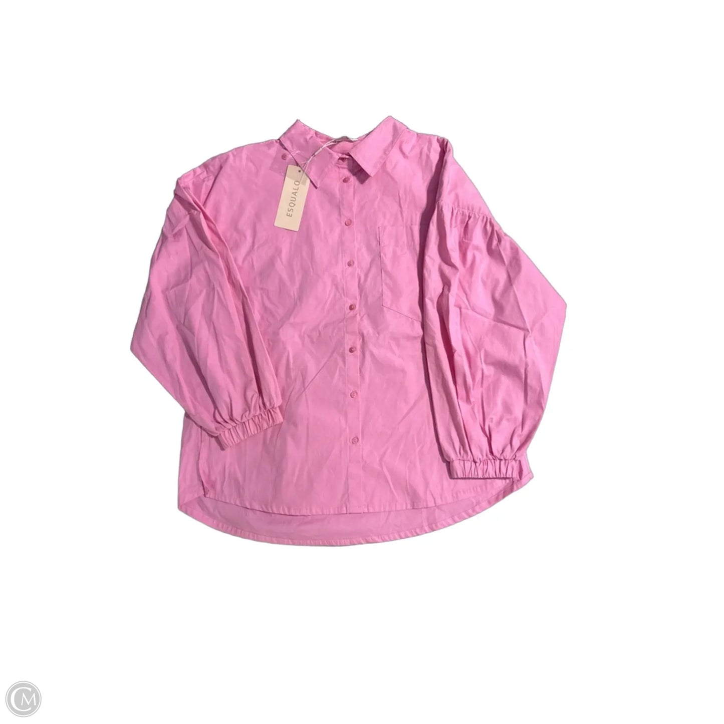 Blouse Long Sleeve By Cmc In Pink, Size: L
