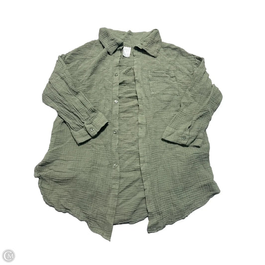 Top Long Sleeve By Kona Sol In Green, Size: S