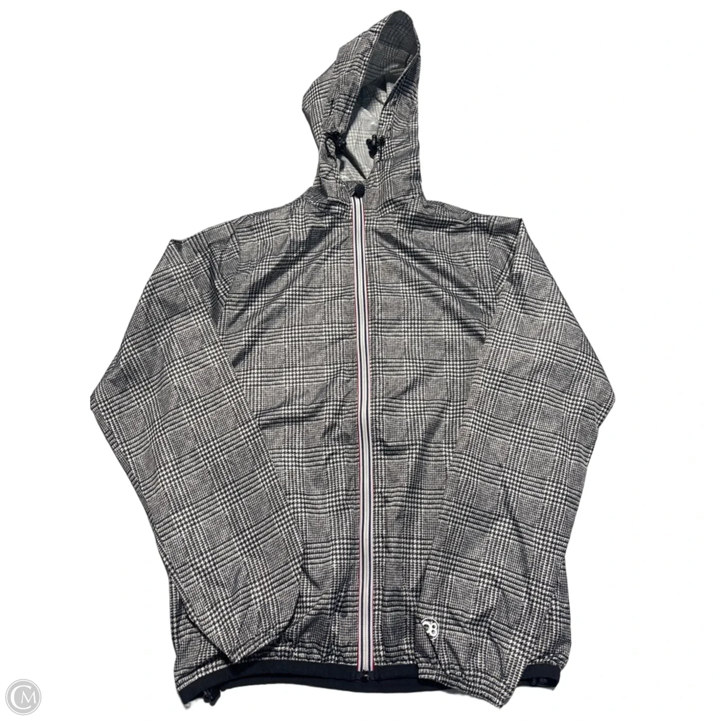 Jacket Windbreaker By Cme In Black & White, Size: Sp