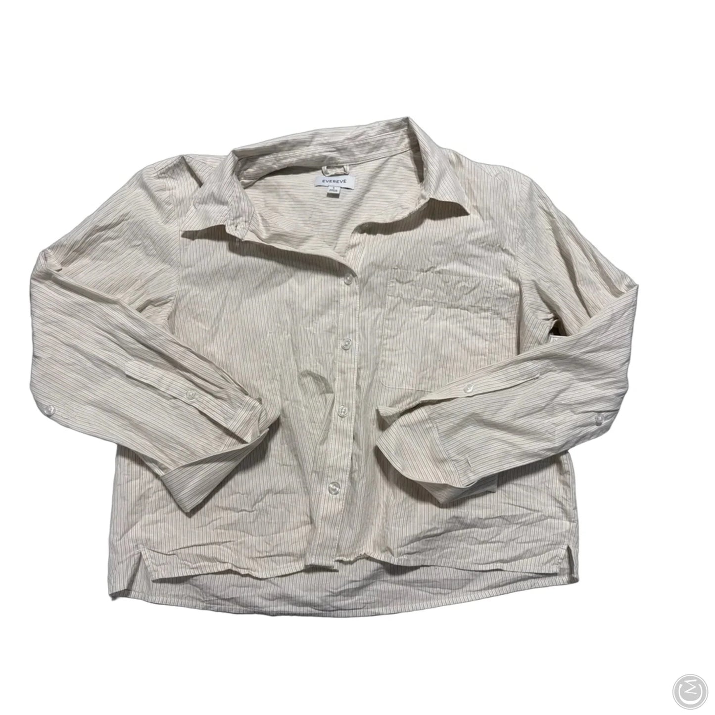 Top Long Sleeve By Evereve In Tan, Size: S