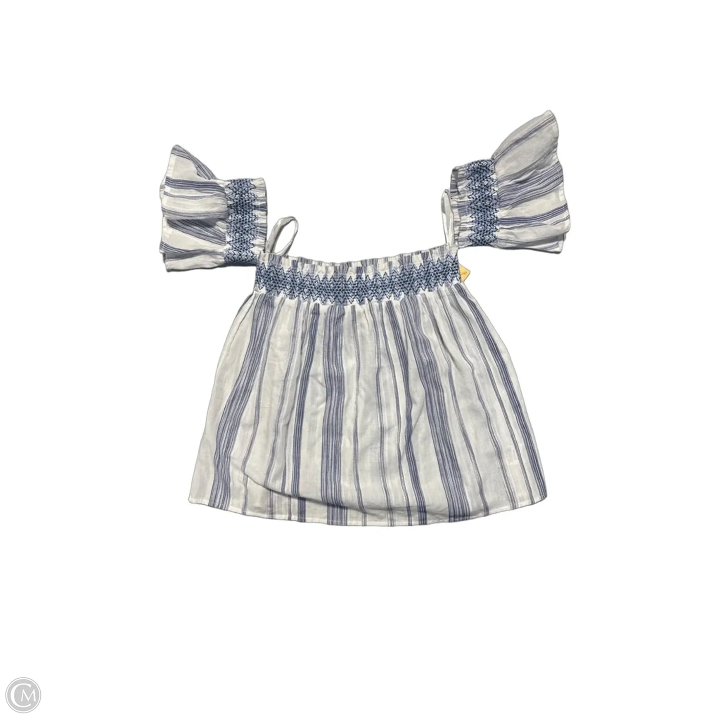 Top Short Sleeve By Miss Me In Blue & White, Size: S