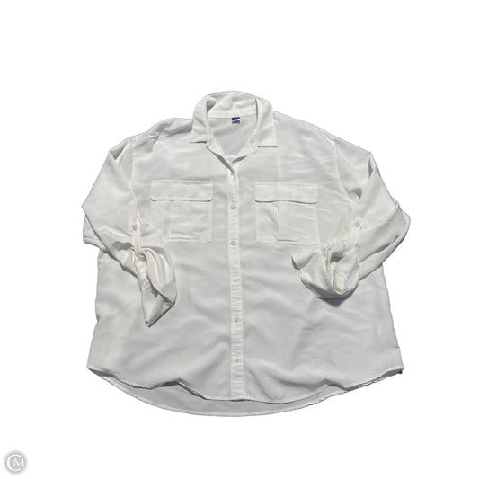 Top Long Sleeve By Old Navy In White, Size: Xl