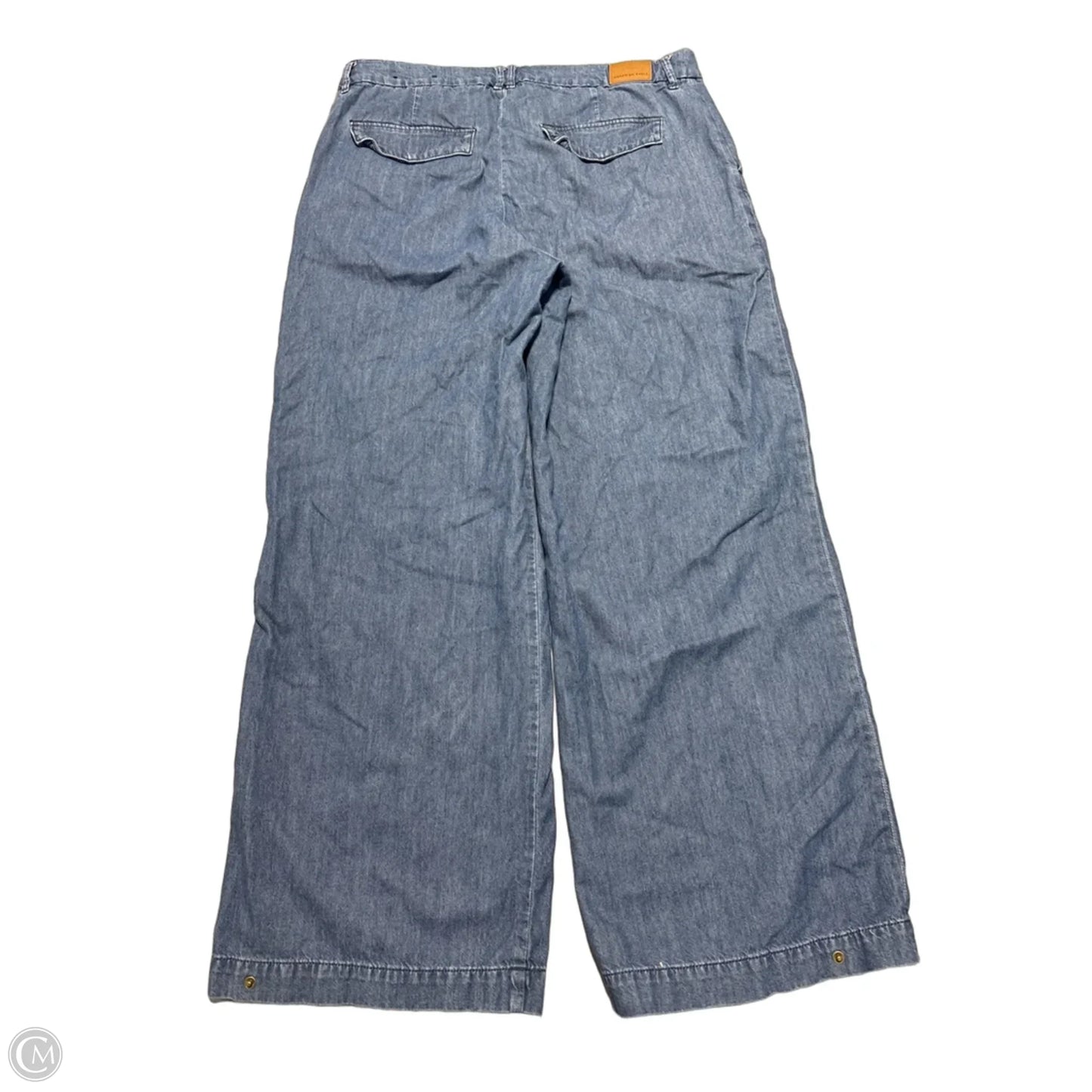 Jeans Wide Leg By American Eagle In Blue Denim, Size: 14l
