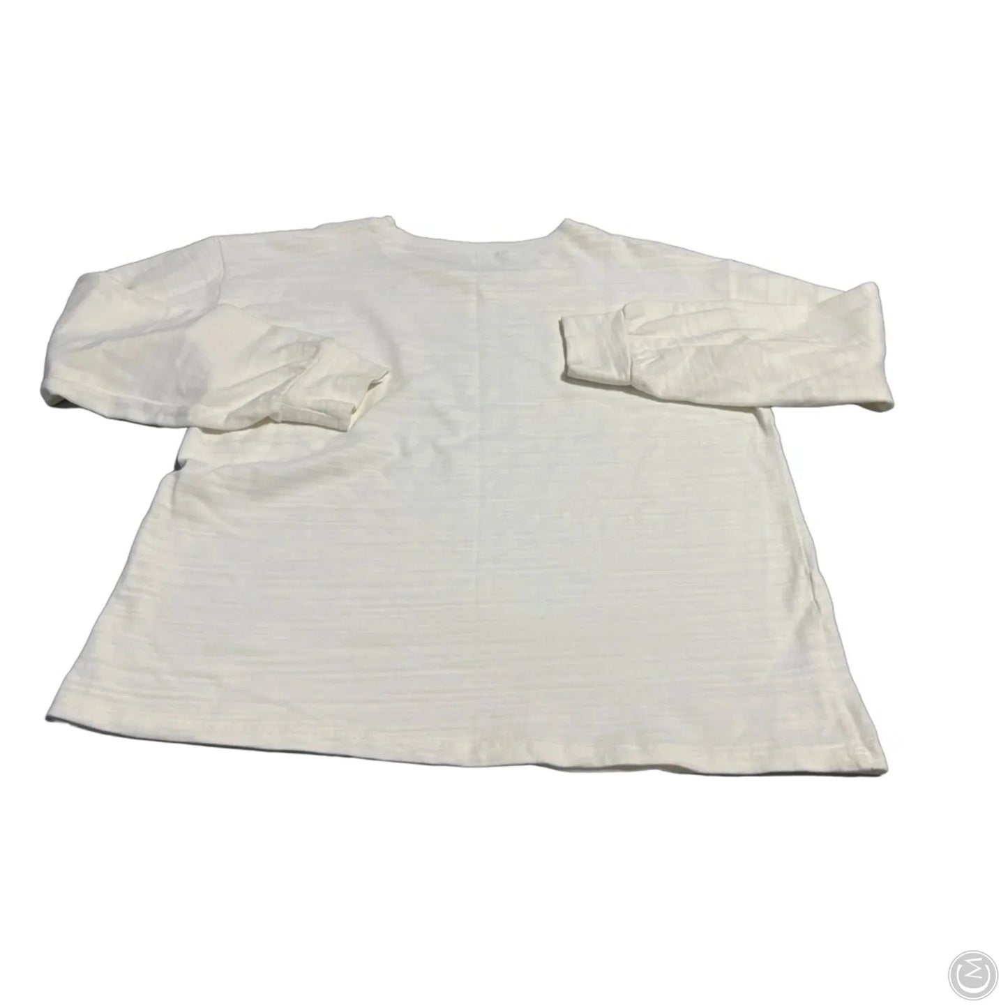 Top Long Sleeve By Loft In White, Size: L