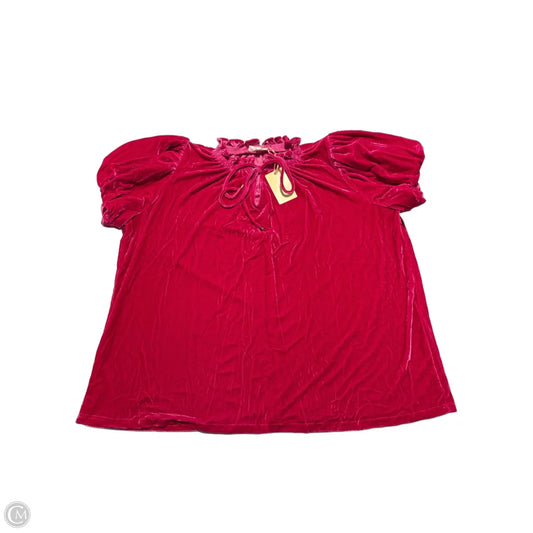Top Short Sleeve By Entro In Pink, Size: 1x