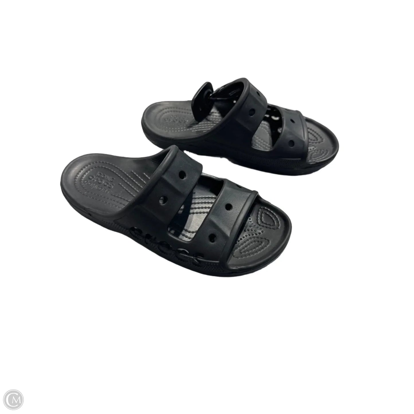 Sandals Flats By Crocs In Black, Size: 9