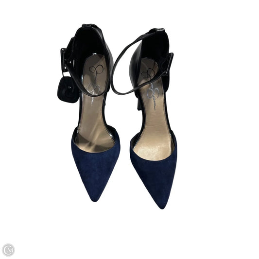 Shoes Heels Stiletto By Jessica Simpson In Black & Blue, Size: 10