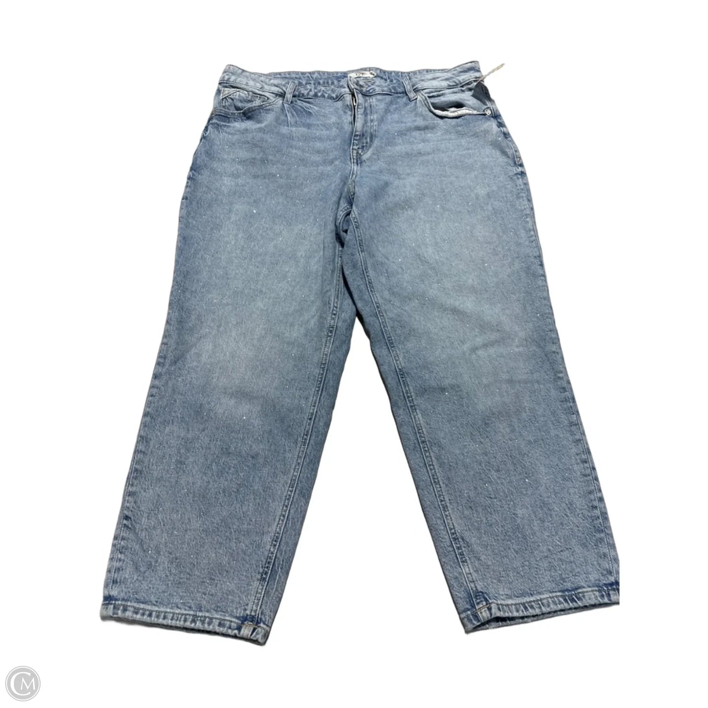 Jeans Straight By Edgely In Blue Denim, Size: 18