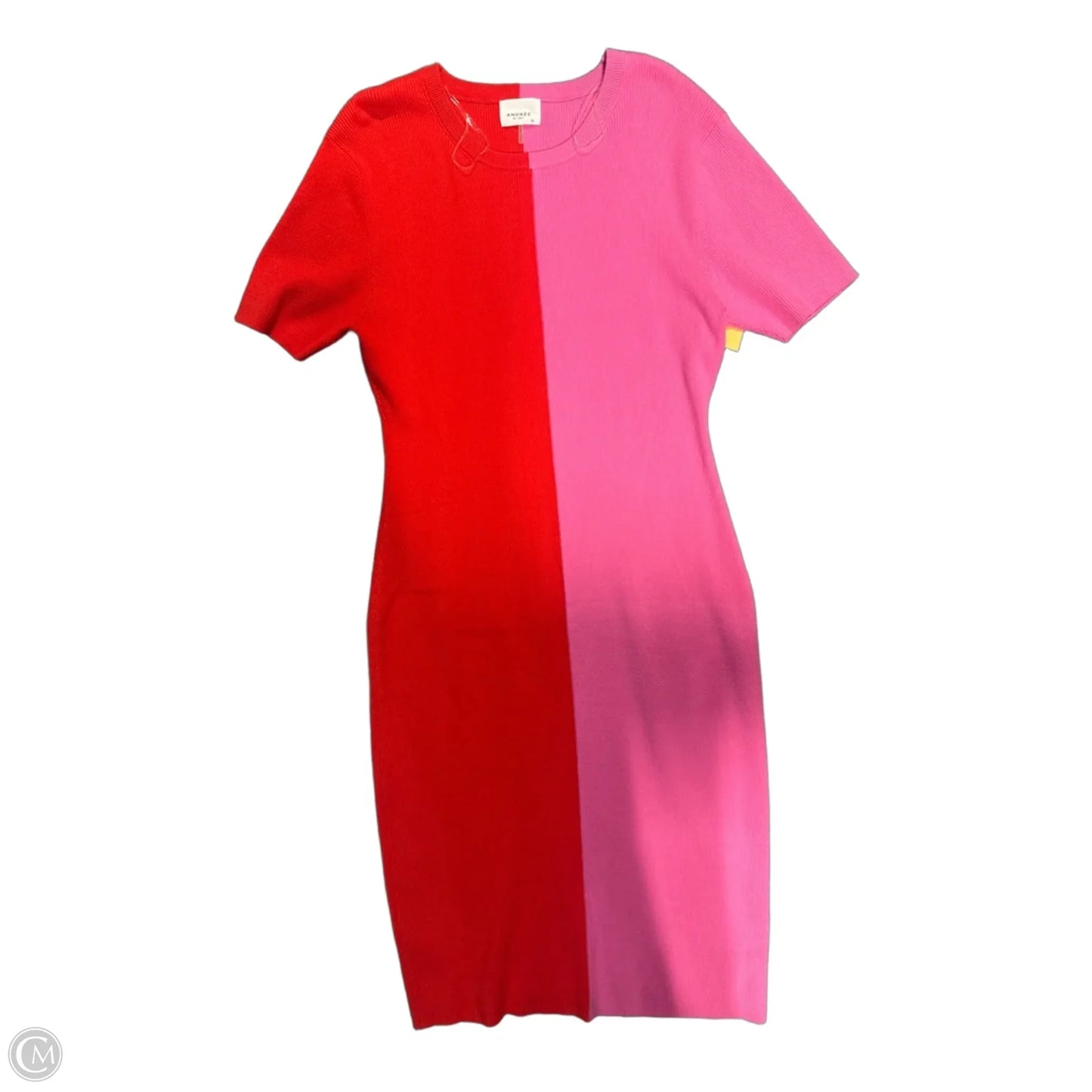 Dress Casual Midi By Andree By Unit In Pink & Red, Size: 3x