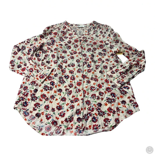 Top Long Sleeve By Beachlunchlounge In Floral Print, Size: M